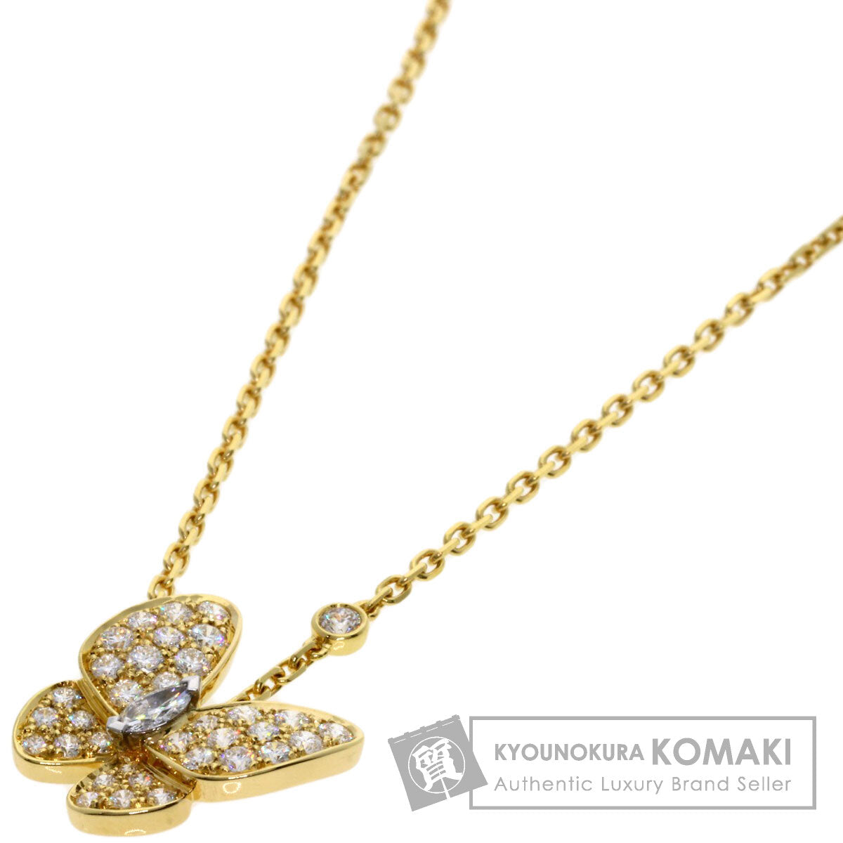 Van Cleef & Arpels ヴァンクリーフ＆アーペル ドゥ パピヨン ダイヤモンド ネックレス K18YG レディース 中古