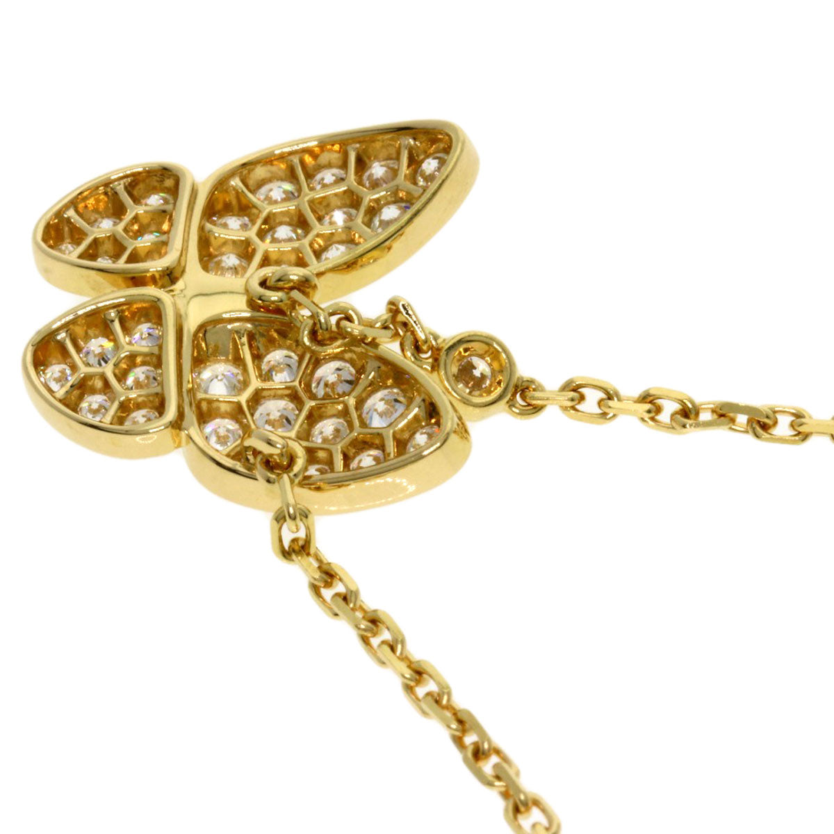 Van Cleef & Arpels ヴァンクリーフ＆アーペル ドゥ パピヨン ダイヤモンド ネックレス K18YG レディース 中古
