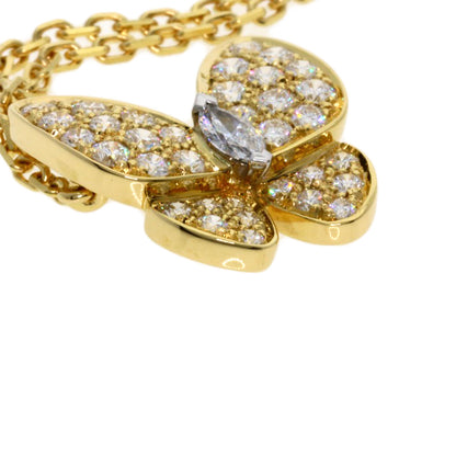 Van Cleef & Arpels ヴァンクリーフ＆アーペル ドゥ パピヨン ダイヤモンド ネックレス K18YG レディース 中古