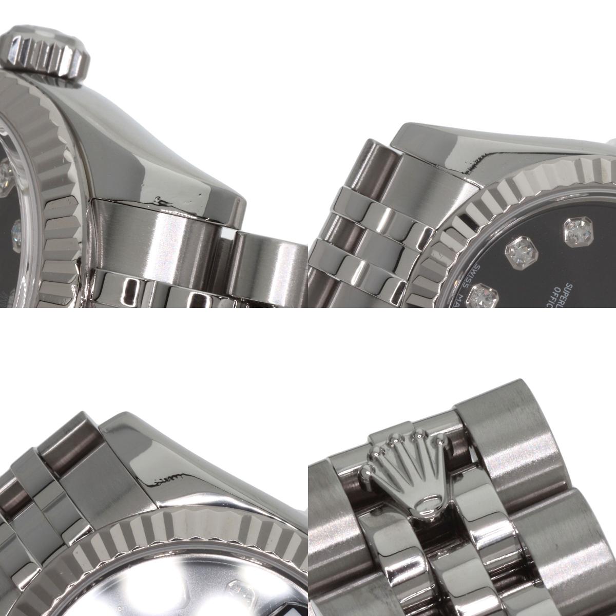 ROLEX ロレックス 179174G デイトジャスト 10P ダイヤモンド 腕時計 SS レディース 中古