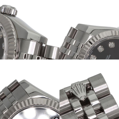 ROLEX ロレックス 179174G デイトジャスト 10P ダイヤモンド 腕時計 SS レディース 中古