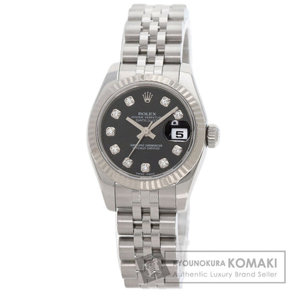 ROLEX ロレックス 179174G デイトジャスト 10P ダイヤモンド 腕時計 SS レディース 中古