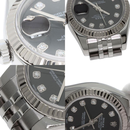 ROLEX ロレックス 179174G デイトジャスト 10P ダイヤモンド 腕時計 SS レディース 中古