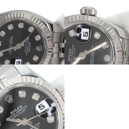 ROLEX ロレックス 179174G デイトジャスト 10P ダイヤモンド 腕時計 SS レディース 中古