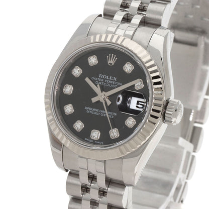 ROLEX ロレックス 179174G デイトジャスト 10P ダイヤモンド 腕時計 SS レディース 中古