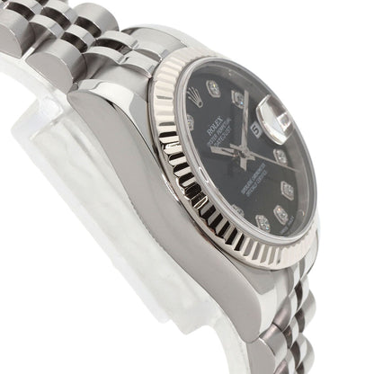 ROLEX ロレックス 179174G デイトジャスト 10P ダイヤモンド 腕時計 SS レディース 中古