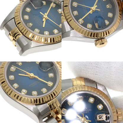 ROLEX ロレックス 69173G デイトジャスト 10P ダイヤモンド ブルーグラデーション 腕時計 SS レディース 中古