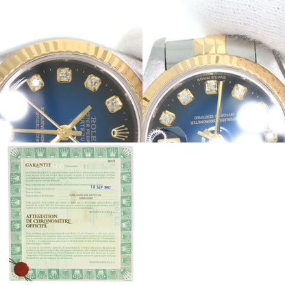 ROLEX ロレックス 69173G デイトジャスト 10P ダイヤモンド ブルーグラデーション 腕時計 SS レディース 中古