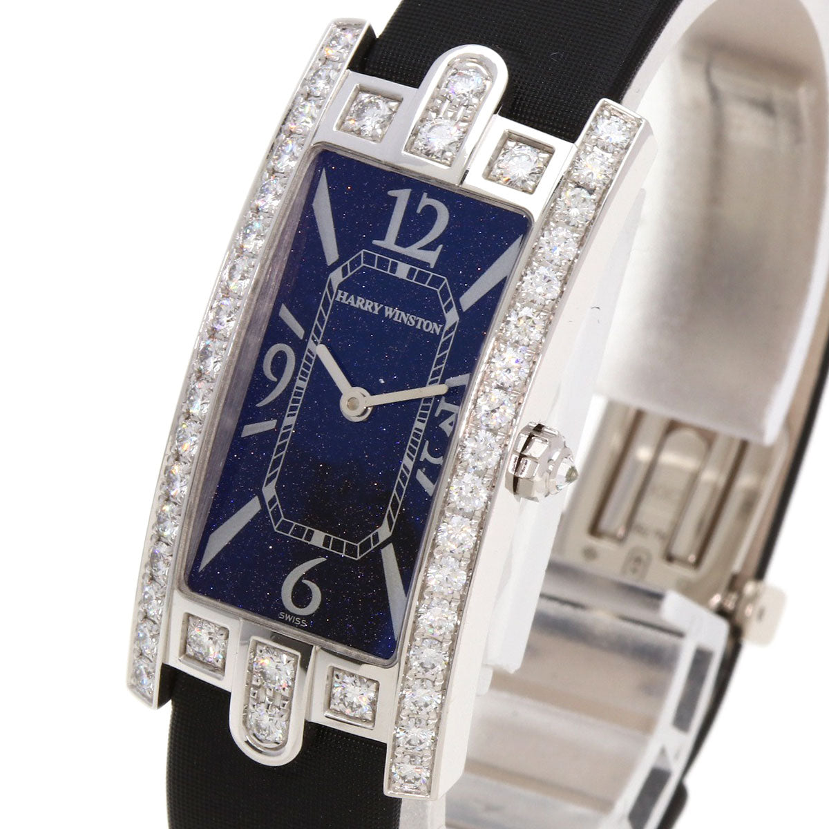 HARRY WINSTON ハリーウィンストン 330LQWL VD31 アヴェニューC アヴェンチュリン 200本限定 腕時計 K18WG レディース 中古