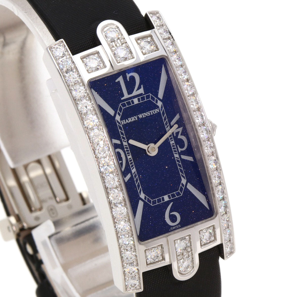HARRY WINSTON ハリーウィンストン 330LQWL VD31 アヴェニューC アヴェンチュリン 200本限定 腕時計 K18WG レディース 中古