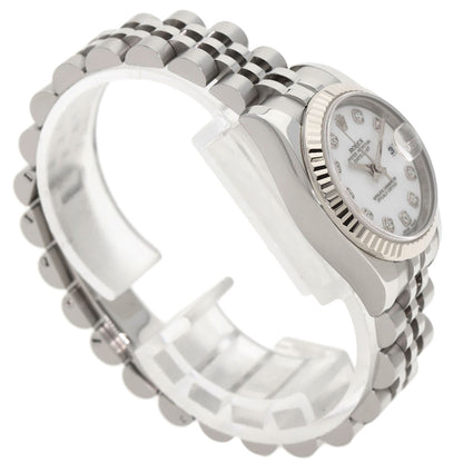 ROLEX ロレックス 179174G デイトジャスト 10P ダイヤモンド 腕時計 SS レディース 中古