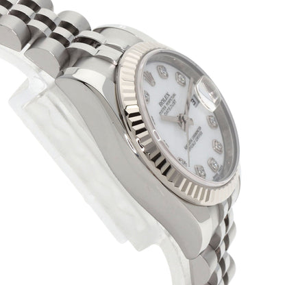 ROLEX ロレックス 179174G デイトジャスト 10P ダイヤモンド 腕時計 SS レディース 中古