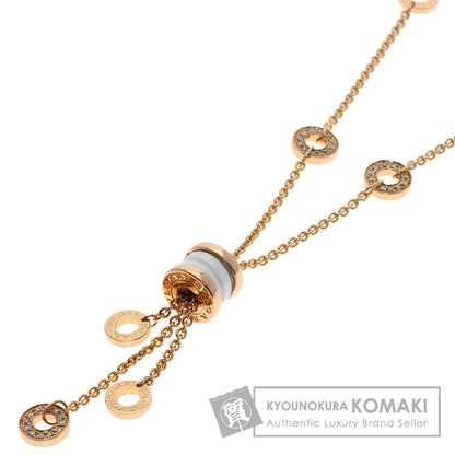BVLGARI ブルガリ B-zero1 ビーゼロワン エレメント ダイヤモンド ホワイト セラミック ネックレス K18PG レディース 中古