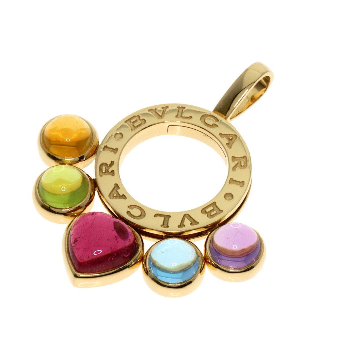BVLGARI ブルガリ アレグラ マルチカラーストーン ペンダントトップ K18YG レディース 中古