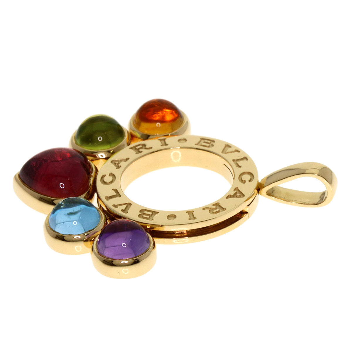 BVLGARI ブルガリ アレグラ マルチカラーストーン ペンダントトップ K18YG レディース 中古