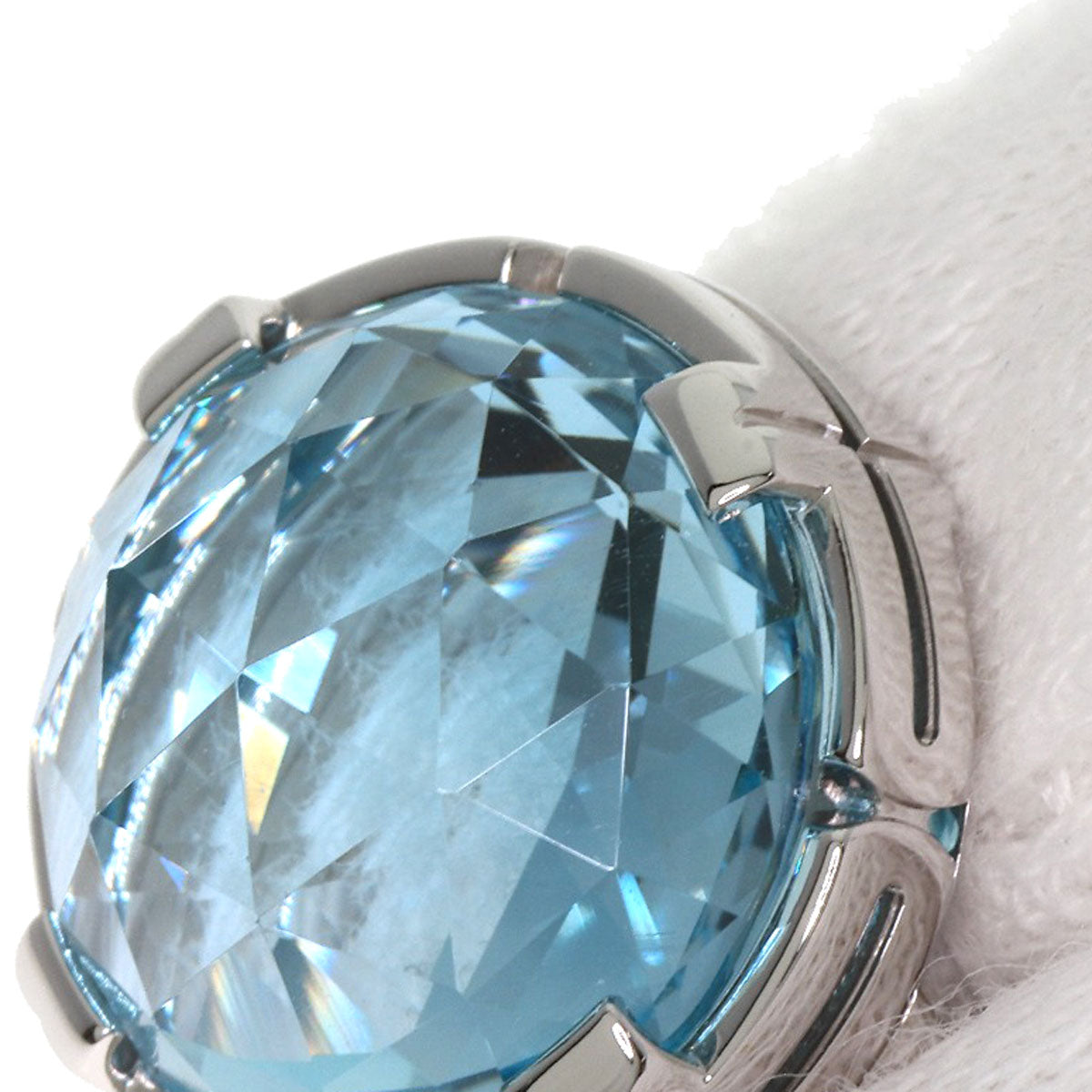 BVLGARI ブルガリ パレンテシ カクテル ブルートパーズ ダイヤモンド リング・指輪 K18WG レディース 中古