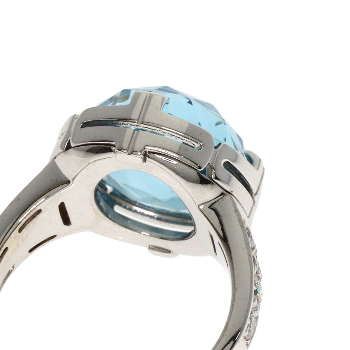 BVLGARI ブルガリ パレンテシ カクテル ブルートパーズ ダイヤモンド リング・指輪 K18WG レディース 中古