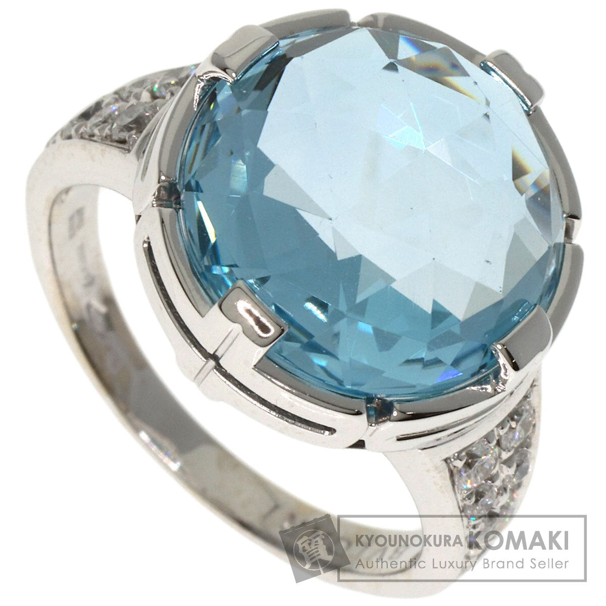 BVLGARI ブルガリ パレンテシ カクテル ブルートパーズ ダイヤモンド リング・指輪 K18WG レディース 中古