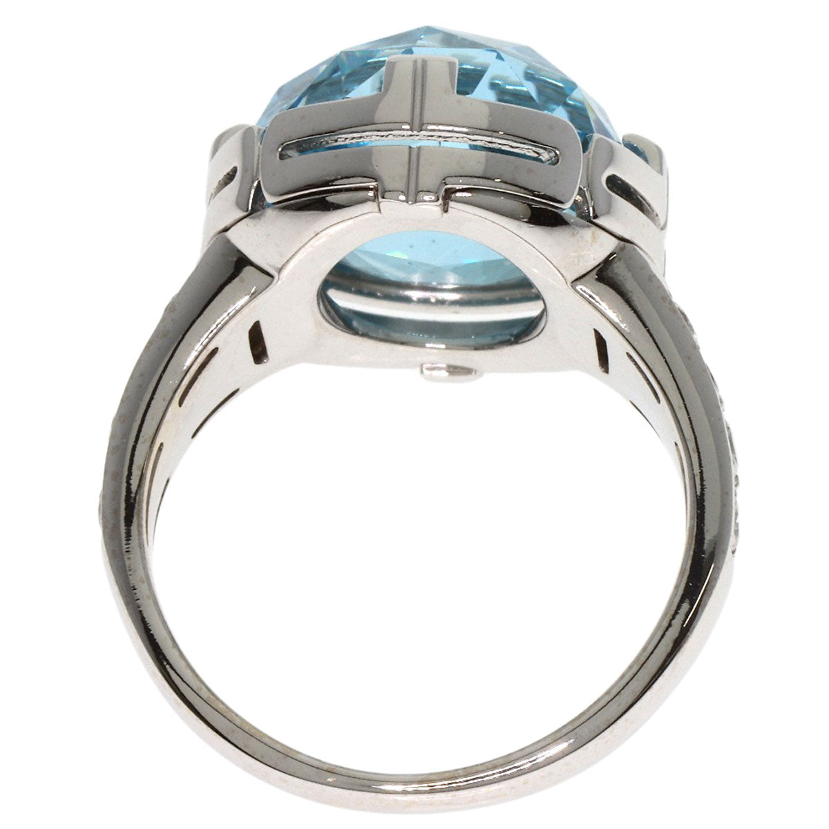 BVLGARI ブルガリ パレンテシ カクテル ブルートパーズ ダイヤモンド リング・指輪 K18WG レディース 中古