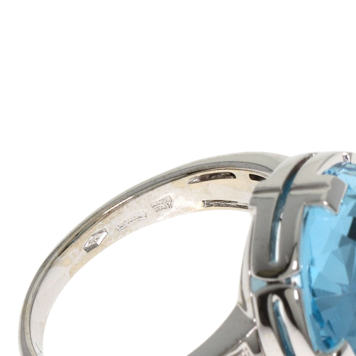 BVLGARI ブルガリ パレンテシ カクテル ブルートパーズ ダイヤモンド リング・指輪 K18WG レディース 中古