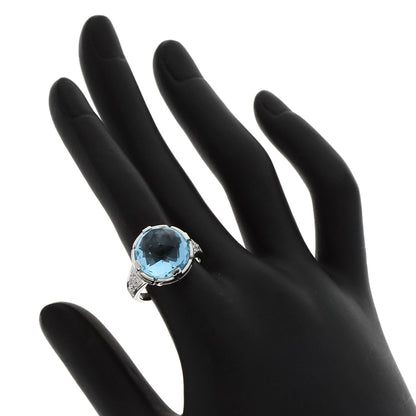 BVLGARI ブルガリ パレンテシ カクテル ブルートパーズ ダイヤモンド リング・指輪 K18WG レディース 中古