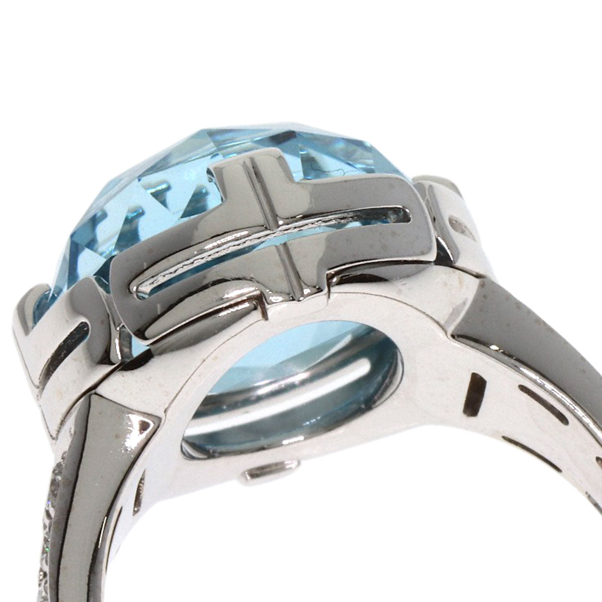 BVLGARI ブルガリ パレンテシ カクテル ブルートパーズ ダイヤモンド リング・指輪 K18WG レディース 中古