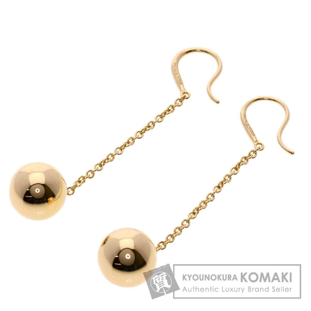 TIFFANY&Co. ティファニー ハードウェアボール ドロップ フック ピアス K18PG レディース 中古