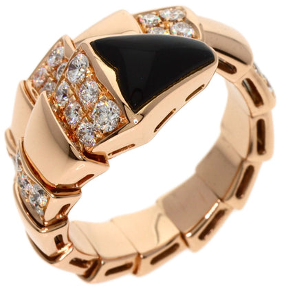 BVLGARI ブルガリ セルペンティ オニキス ダイヤモンド M リング・指輪 K18PG レディース 中古