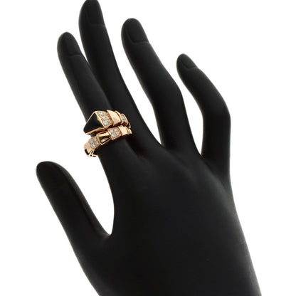 BVLGARI ブルガリ セルペンティ オニキス ダイヤモンド M リング・指輪 K18PG レディース 中古