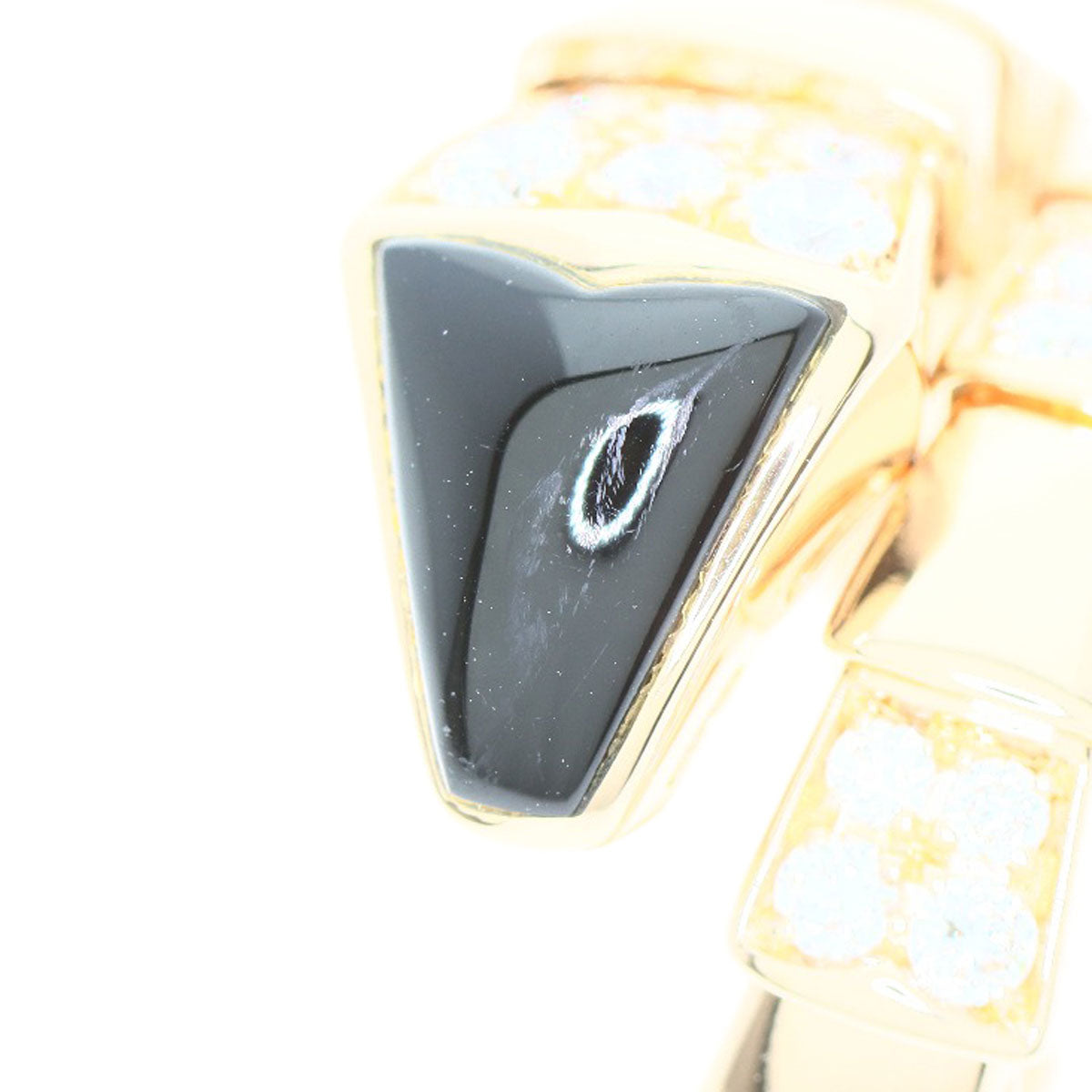 BVLGARI ブルガリ セルペンティ オニキス ダイヤモンド M リング・指輪 K18PG レディース 中古
