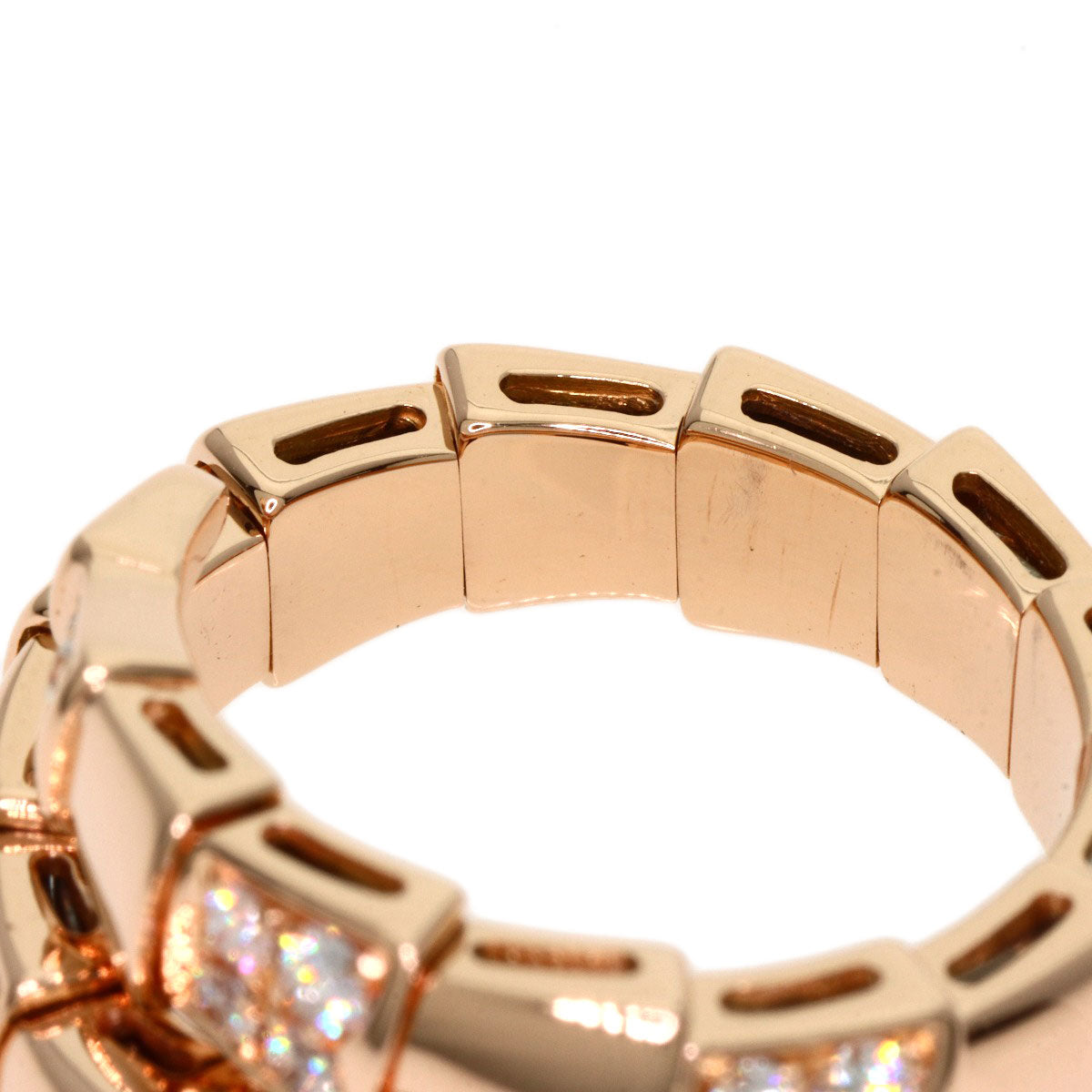 BVLGARI ブルガリ セルペンティ オニキス ダイヤモンド M リング・指輪 K18PG レディース 中古