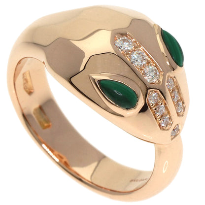 BVLGARI ブルガリ セルペンティ マラカイト ダイヤモンド リング・指輪 K18PG レディース 中古