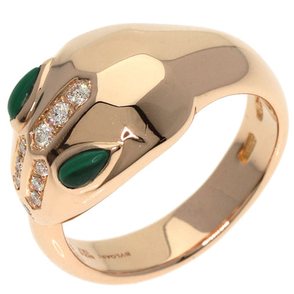 BVLGARI ブルガリ セルペンティ マラカイト ダイヤモンド リング・指輪 K18PG レディース 中古