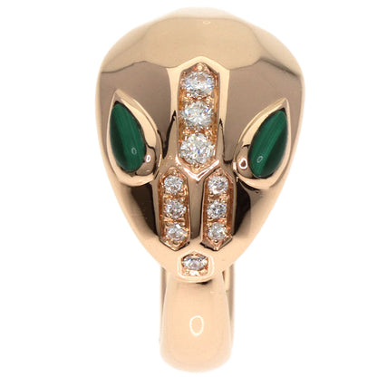 BVLGARI ブルガリ セルペンティ マラカイト ダイヤモンド リング・指輪 K18PG レディース 中古