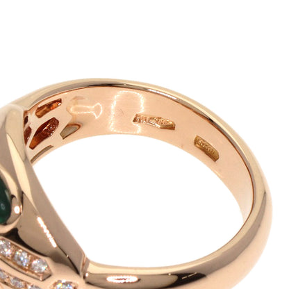 BVLGARI ブルガリ セルペンティ マラカイト ダイヤモンド リング・指輪 K18PG レディース 中古