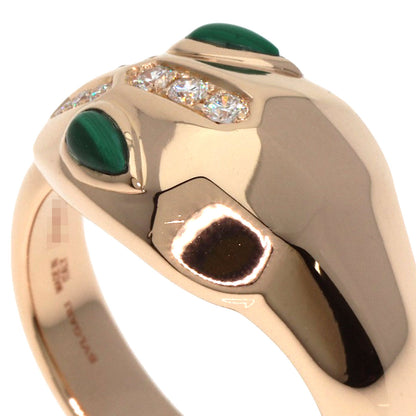BVLGARI ブルガリ セルペンティ マラカイト ダイヤモンド リング・指輪 K18PG レディース 中古