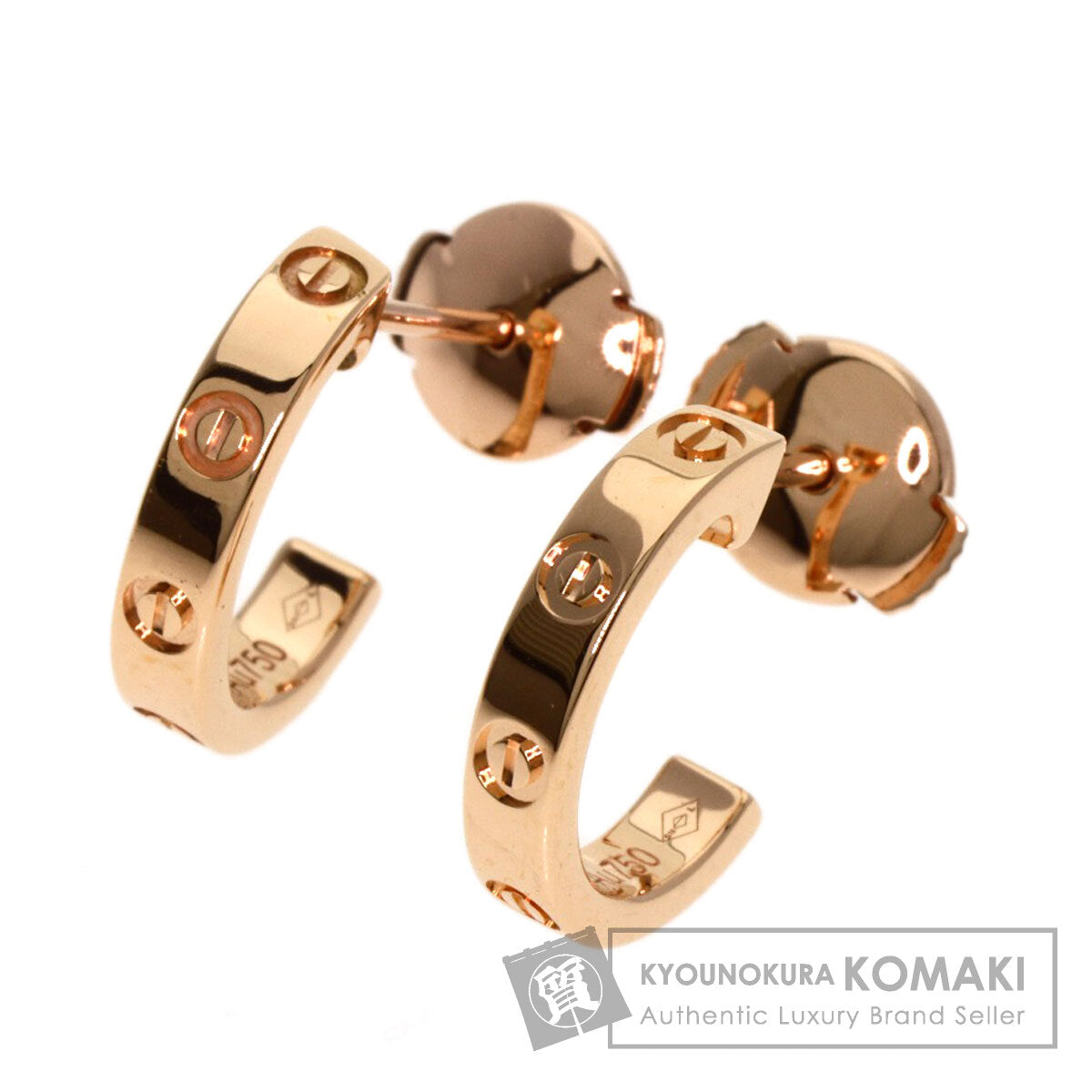 CARTIER カルティエ ミニラブ ピアス K18PG レディース 中古