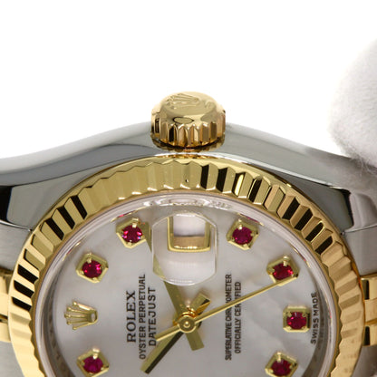 ROLEX ロレックス 179173NGR デイトジャスト 10P ルビー 腕時計 SS レディース 中古