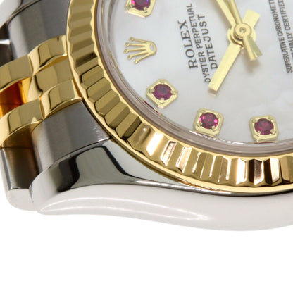 ROLEX ロレックス 179173NGR デイトジャスト 10P ルビー 腕時計 SS レディース 中古