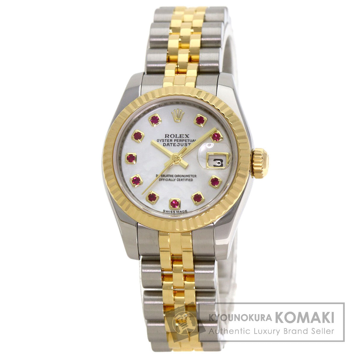 ROLEX ロレックス 179173NGR デイトジャスト 10P ルビー 腕時計 SS レディース 中古