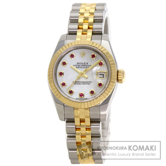 ROLEX ロレックス 179173NGR デイトジャスト 10P ルビー 腕時計 SS レディース 中古