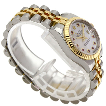 ROLEX ロレックス 179173NGR デイトジャスト 10P ルビー 腕時計 SS レディース 中古