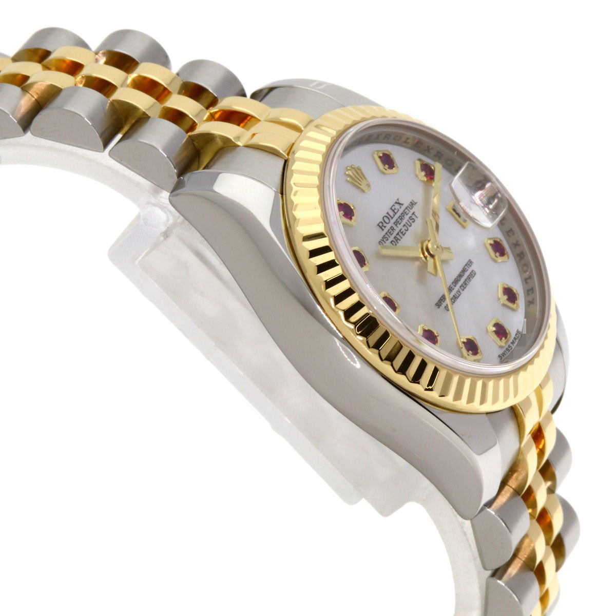 ROLEX ロレックス 179173NGR デイトジャスト 10P ルビー 腕時計 SS レディース 中古