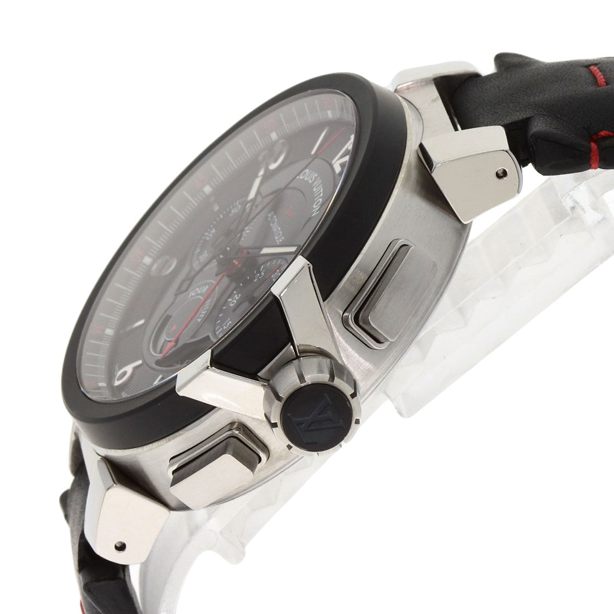 LOUIS VUITTON ルイヴィトン Q1052 タンブール クロノグラフ GMT エボリューション 腕時計 SS メンズ 中古