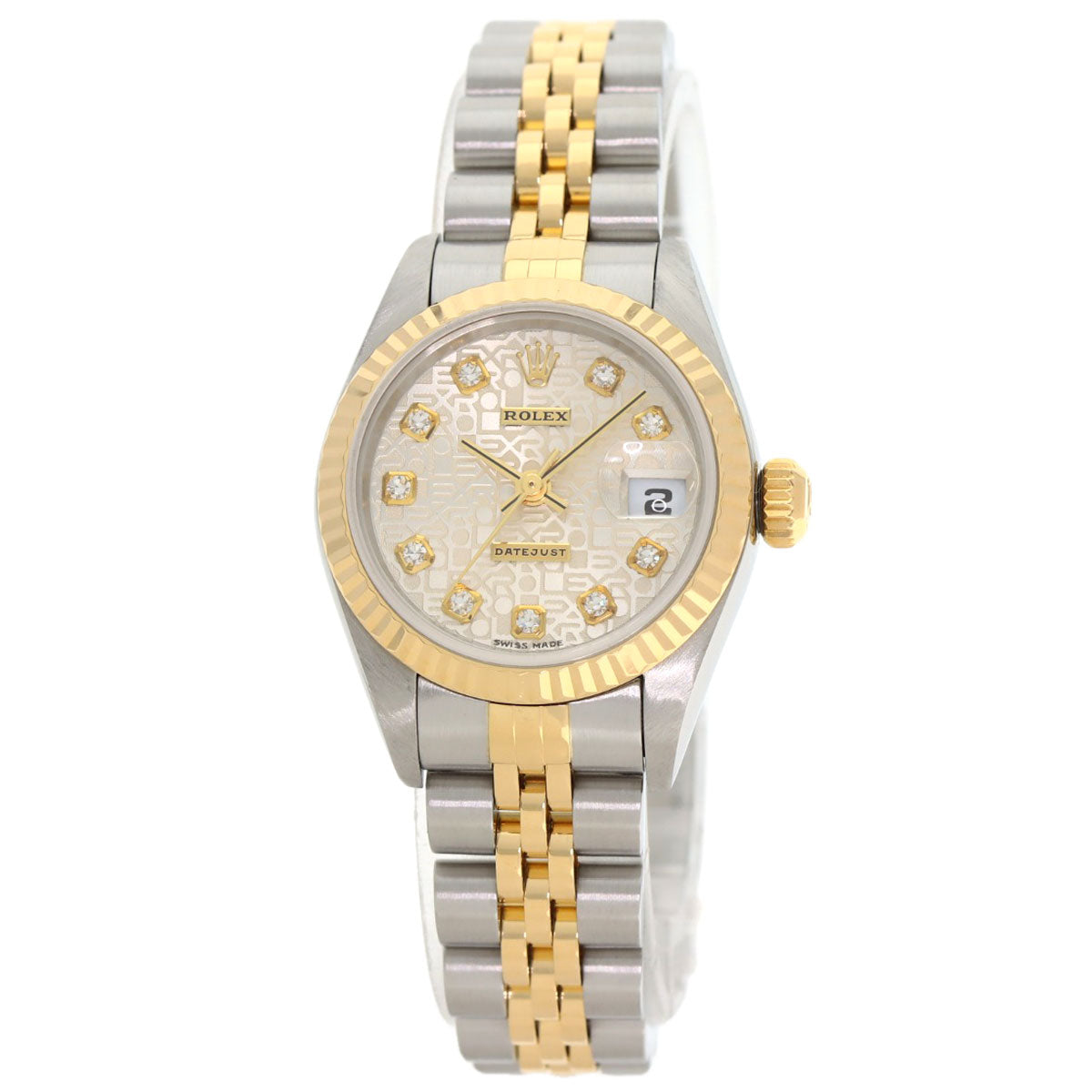 ROLEX ロレックス 79173G デイトジャスト 10P ダイヤモンド 腕時計 SS レディース 中古