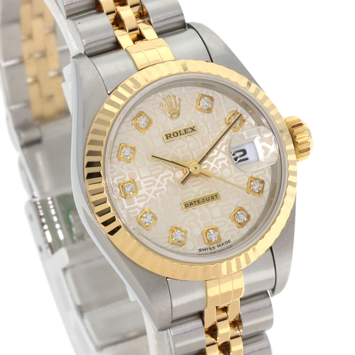 ROLEX ロレックス 79173G デイトジャスト 10P ダイヤモンド 腕時計 SS レディース 中古