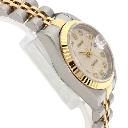 ROLEX ロレックス 79173G デイトジャスト 10P ダイヤモンド 腕時計 SS レディース 中古