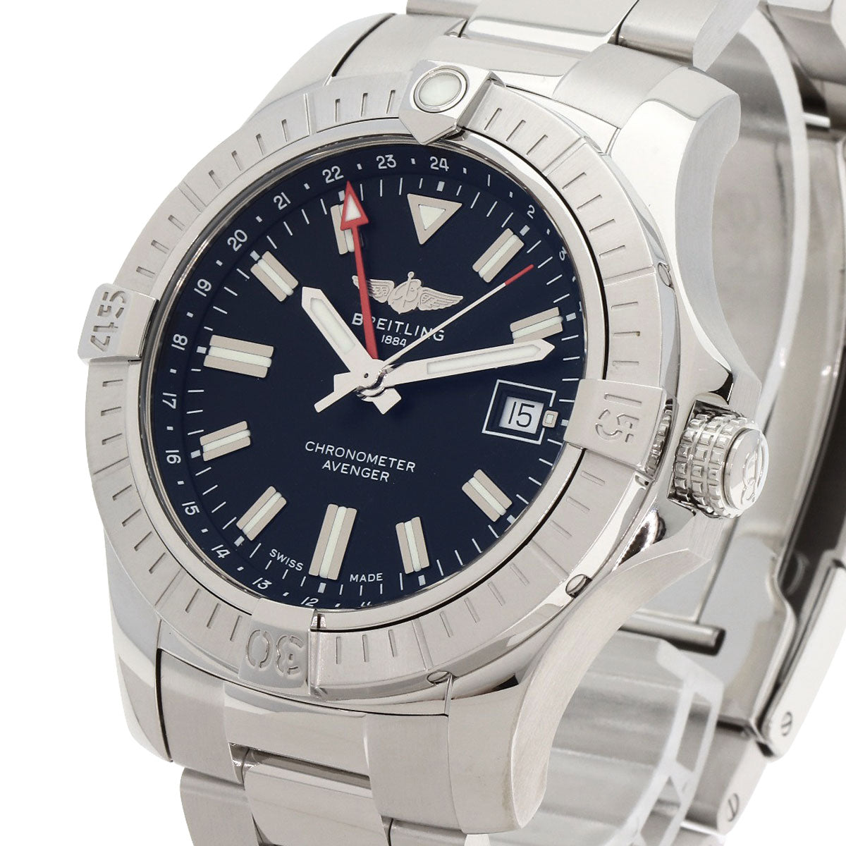 BREITLING ブライトリング A32397 アベンジャー オートマティック GMT 43 腕時計 SS メンズ 中古