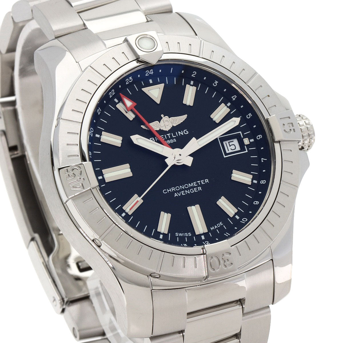 BREITLING ブライトリング A32397 アベンジャー オートマティック GMT 43 腕時計 SS メンズ 中古