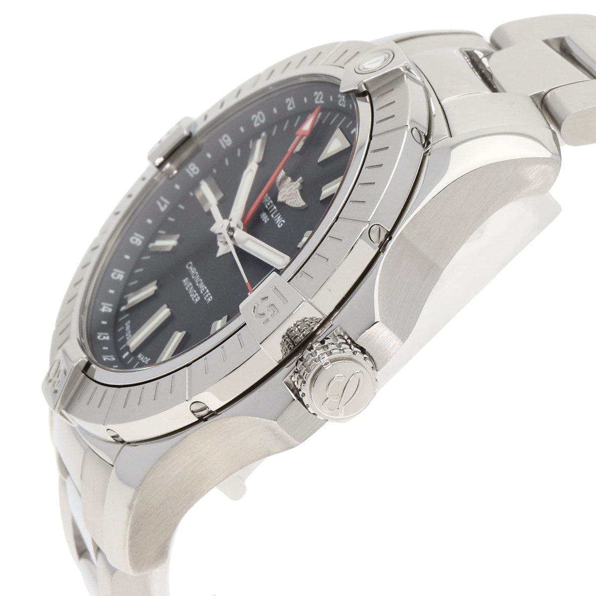 BREITLING ブライトリング A32397 アベンジャー オートマティック GMT 43 腕時計 SS メンズ 中古